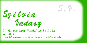 szilvia vadasz business card